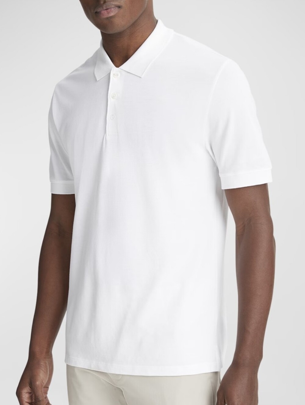 Vince Men's White Cotton Basic Polo Size Large